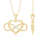 Natural Diamond Infinity Heart Necklace For Her Natural - ( HI-SI ) - Rosec Jewels