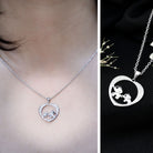 Diamond Elephant Mother Child Necklace Natural - ( HI-SI ) - Rosec Jewels