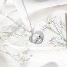 Diamond Elephant Mother Child Necklace Natural - ( HI-SI ) - Rosec Jewels