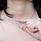 Diamond Elephant Mother Child Necklace Natural - ( HI-SI ) - Rosec Jewels
