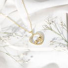 Diamond Elephant Mother Child Necklace Natural - ( HI-SI ) - Rosec Jewels