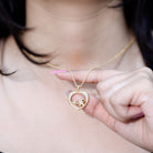 Diamond Elephant Mother Child Necklace Natural - ( HI-SI ) - Rosec Jewels