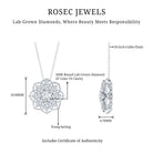 Lab Grown Diamond Statement Flower Necklace Lab - ( EF-VS ) - Rosec Jewels