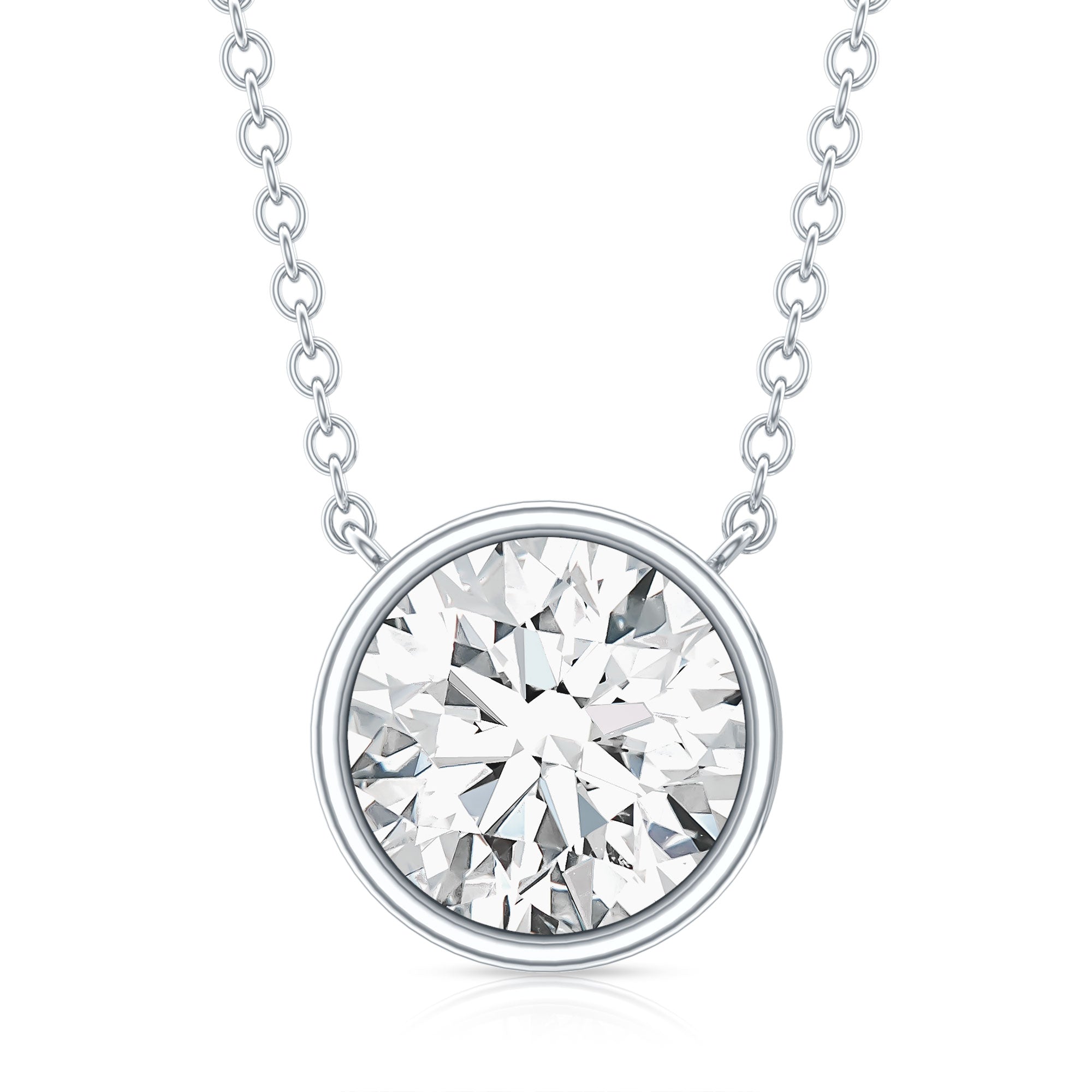 Rosec Jewels-IGI Certified 3 Carat Lab Grown Diamond Solitaire Necklace for Women