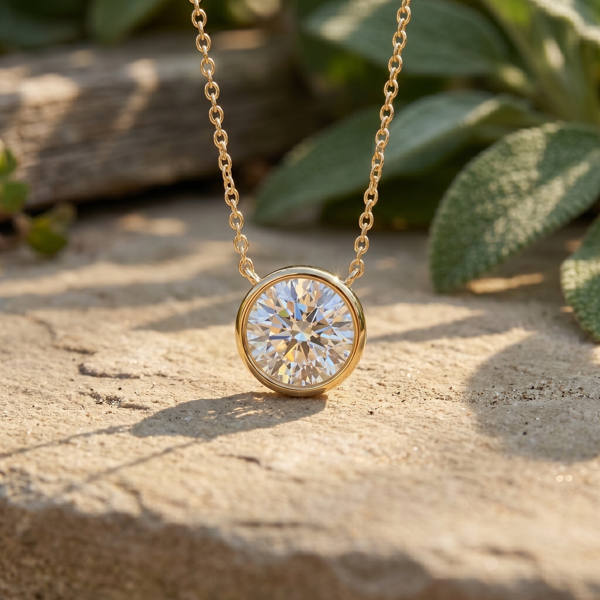 IGI Certified 3 Carat Lab Grown Diamond Solitaire Necklace for Women Lab - ( E-VS1 ) - Rosec Jewels