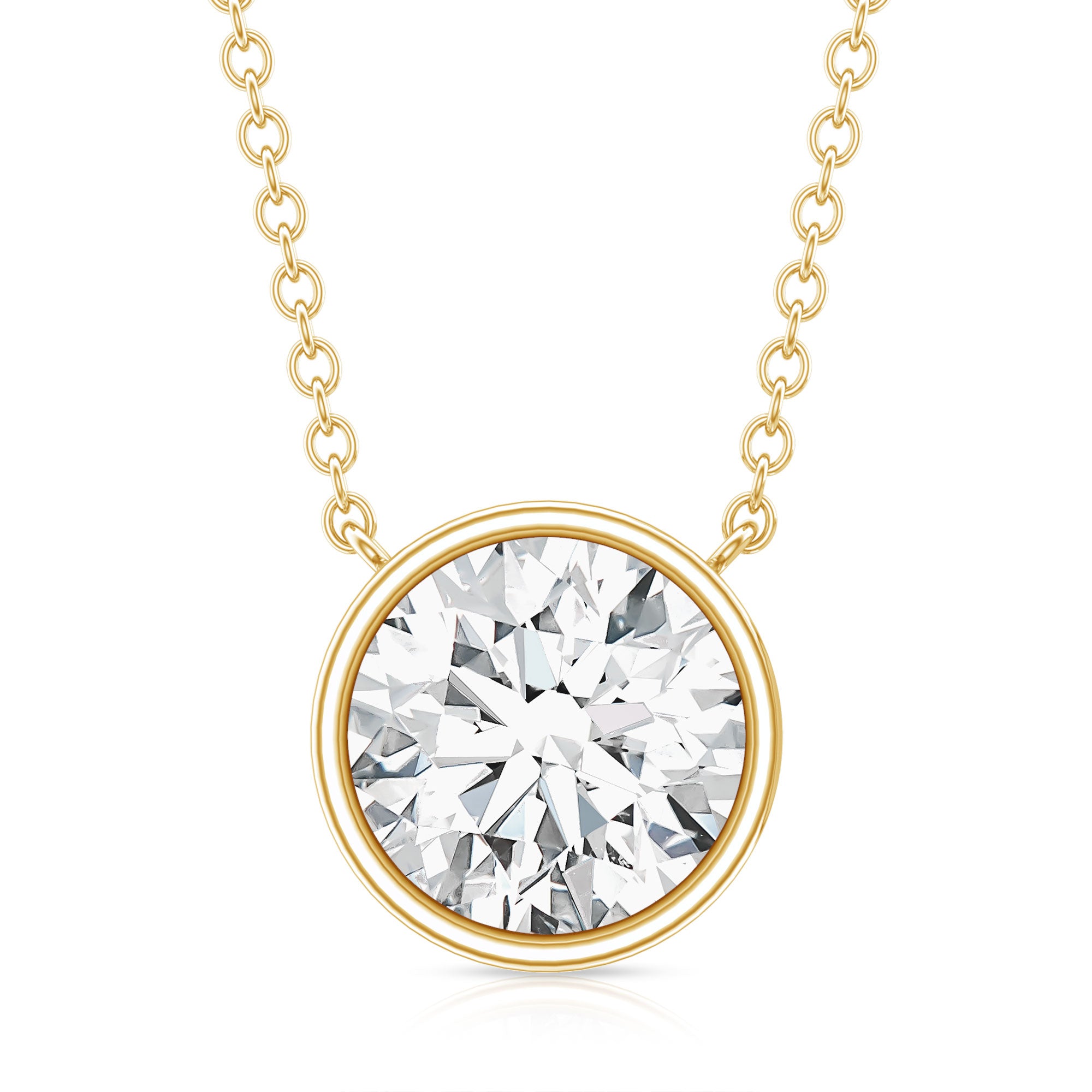 Rosec Jewels-IGI Certified 3 Carat Lab Grown Diamond Solitaire Necklace for Women