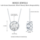 4 Carat Bezel Set Lab Grown Diamond Necklace with IGI Certificate Lab - ( E-VS1 ) - Rosec Jewels