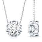 Rosec Jewels-4 Carat Bezel Set Lab Grown Diamond Necklace with IGI Certificate