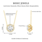 Rosec Jewels-1 Carat Lab Grown Diamond Bridal Necklace with IGI Certificate