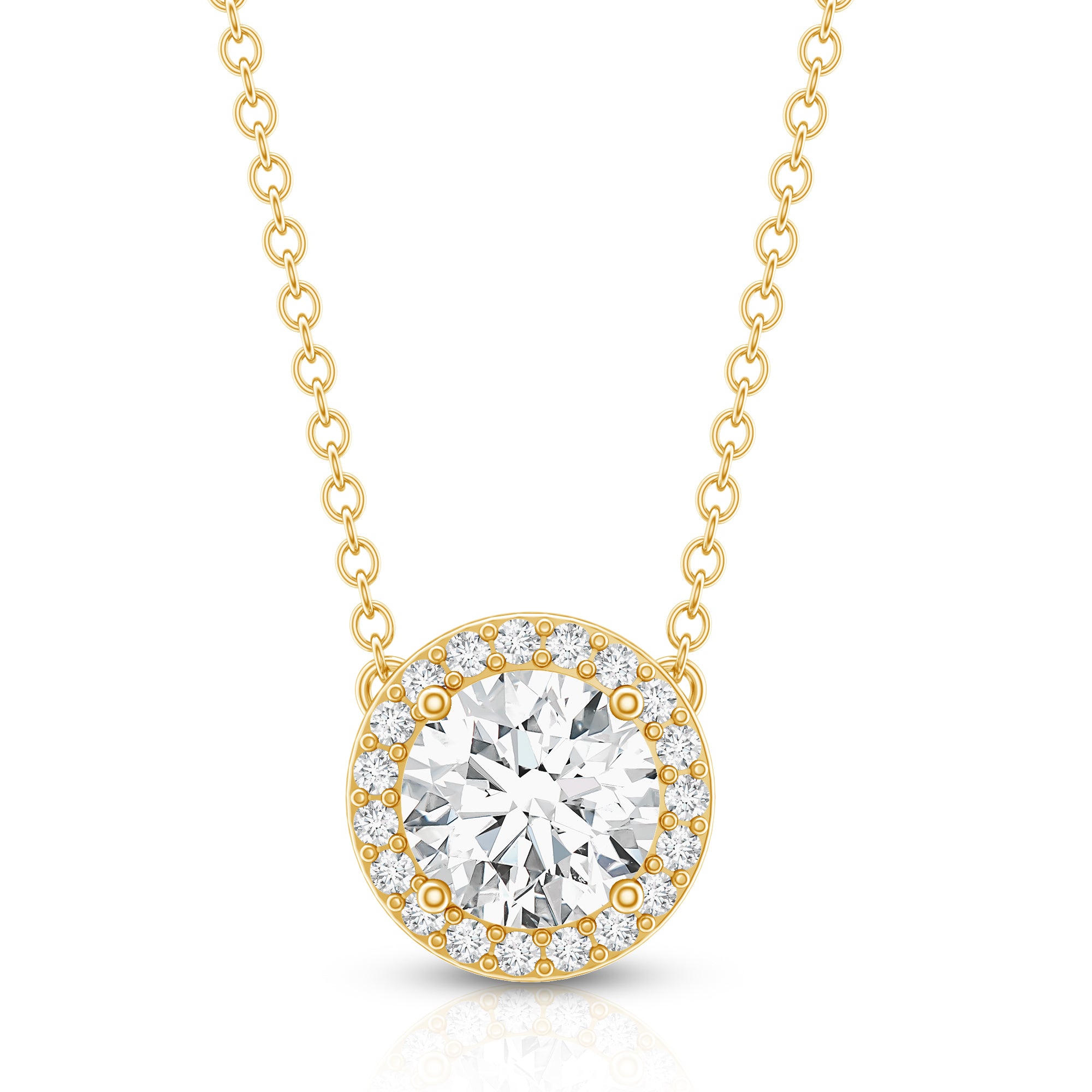 Rosec Jewels-1 Carat Lab Grown Diamond Bridal Necklace with IGI Certificate