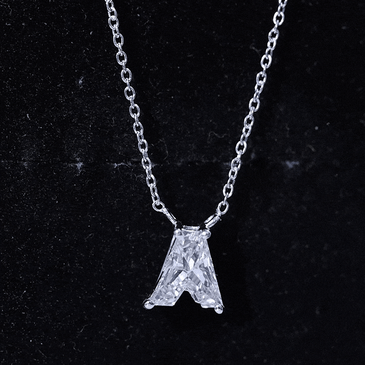 Rosec Jewels-Lab Grown Diamond Initial A Necklace 2 Carat