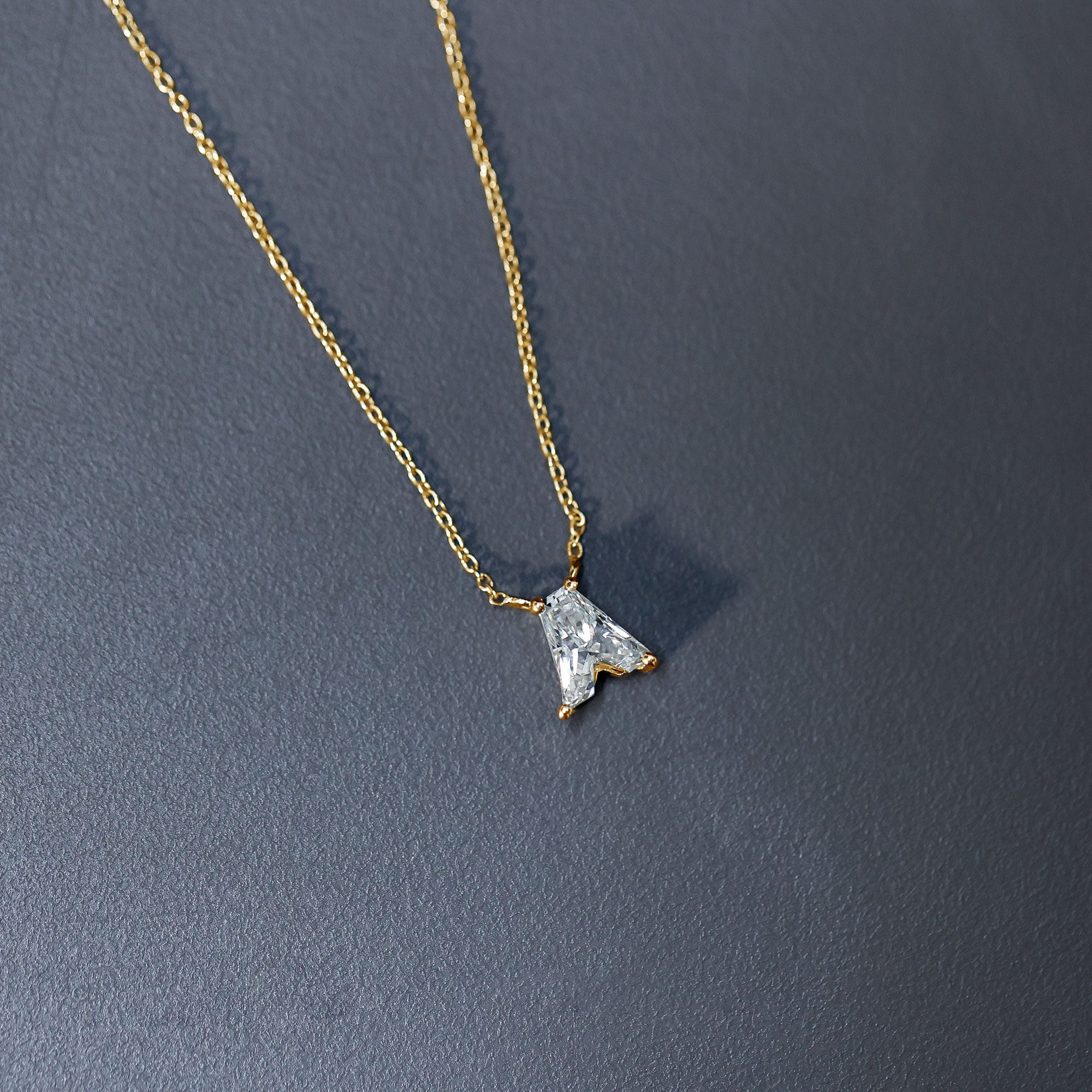 Rosec Jewels-Lab Grown Diamond Initial A Necklace 2 Carat