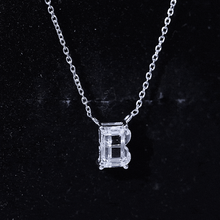 Rosec Jewels-2 Carat Initial B Necklace with Certified Lab Grown Diamond