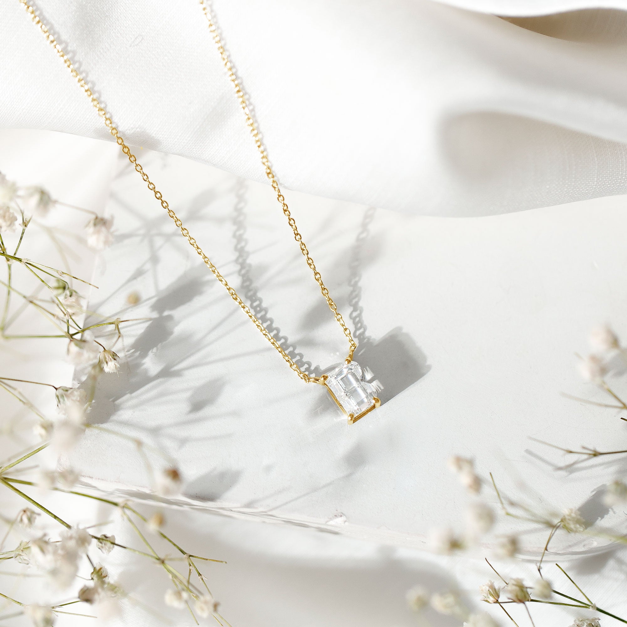 Rosec Jewels-2 Carat Initial B Necklace with Certified Lab Grown Diamond