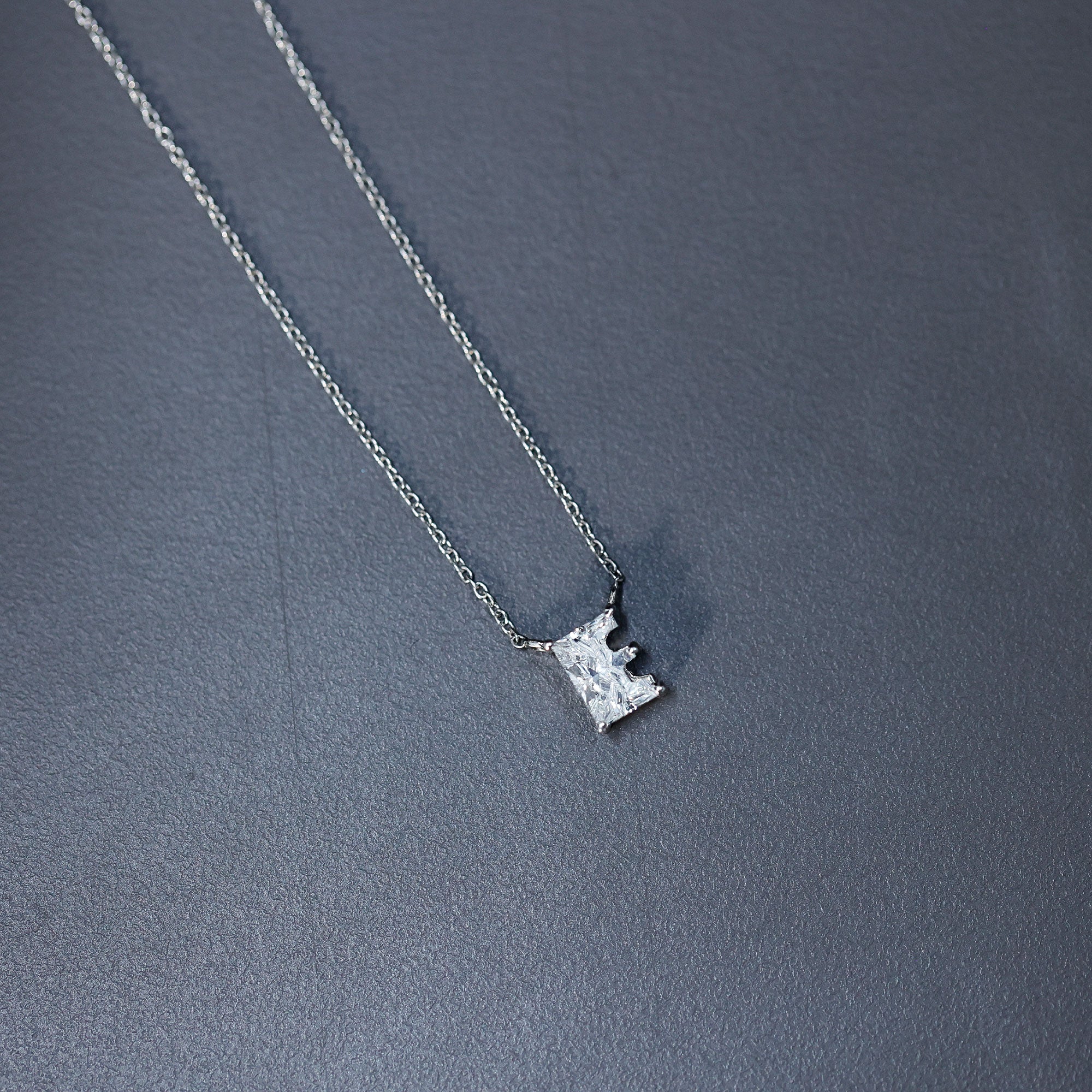 Rosec Jewels-2 Carat Lab Grown Diamond Letter E Necklace for Her