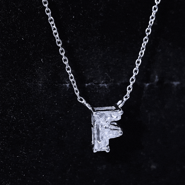 Rosec Jewels-2 Carat Lab Grown Diamond Necklace with Initial F