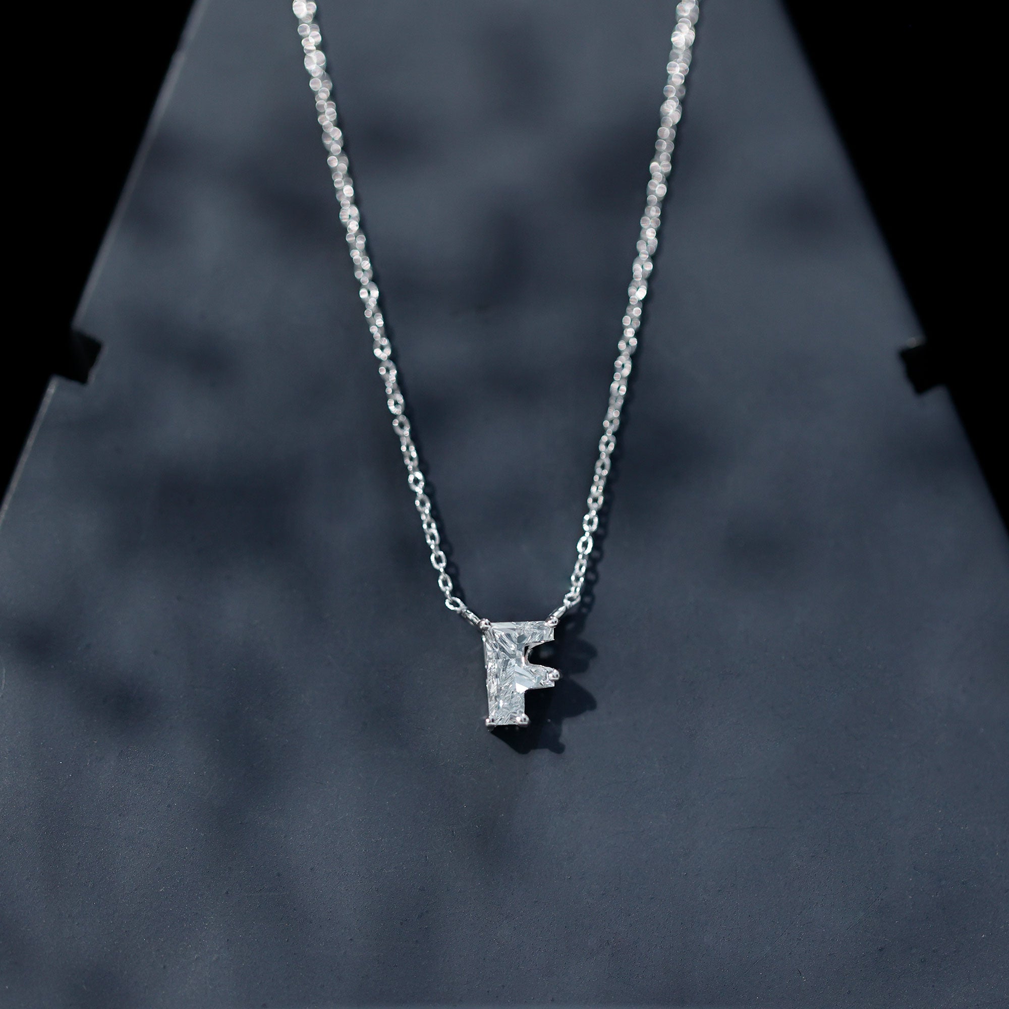 Rosec Jewels-2 Carat Lab Grown Diamond Necklace with Initial F