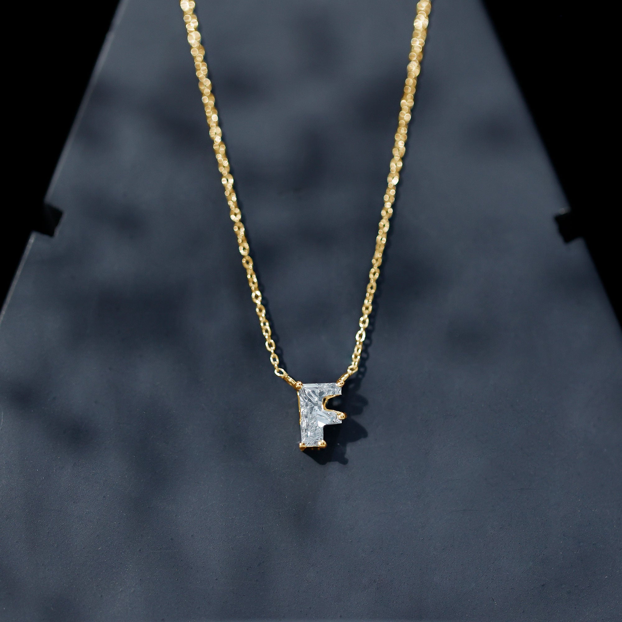 Rosec Jewels-2 Carat Lab Grown Diamond Necklace with Initial F