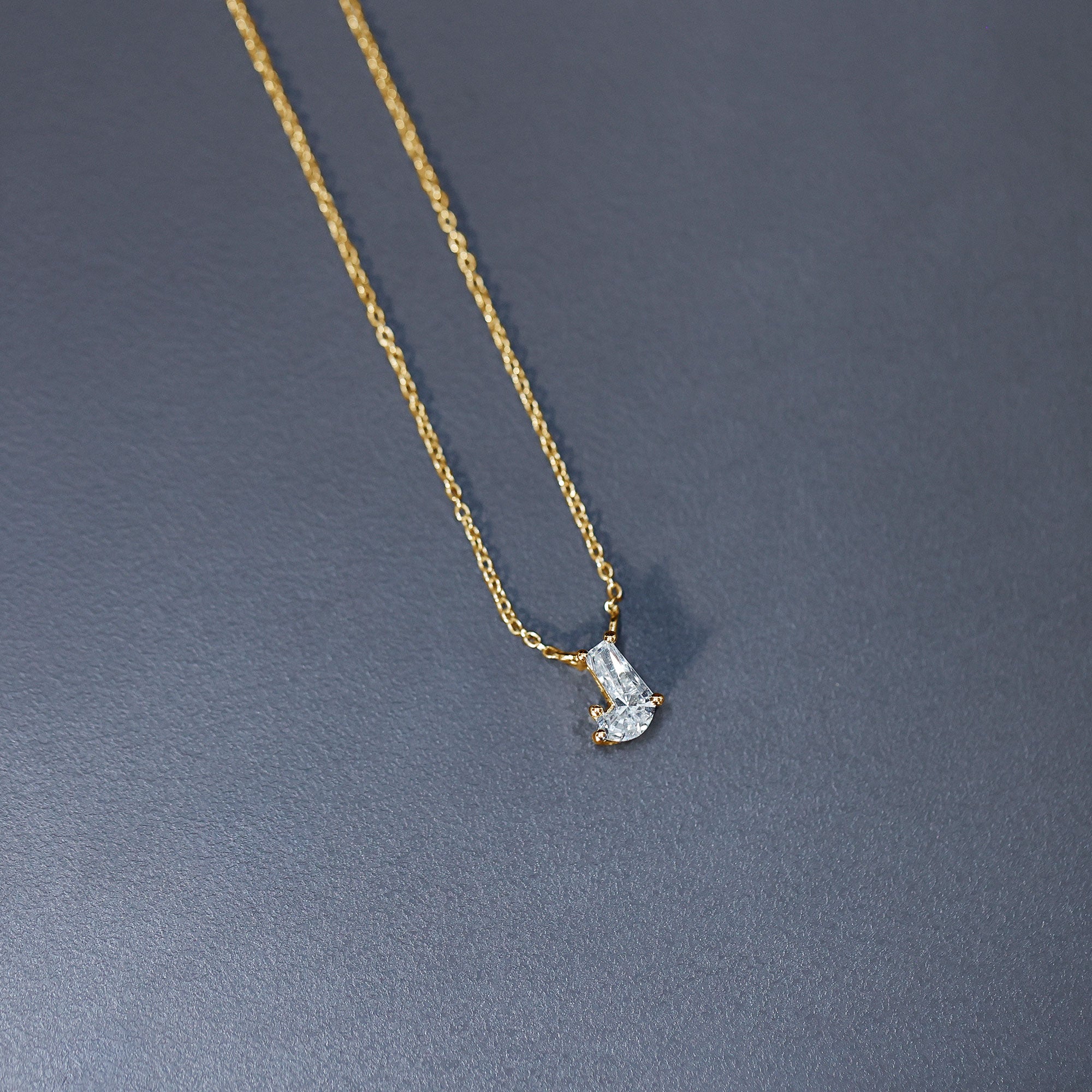 Rosec Jewels-Fancy Cut 2 Carat Lab Grown Diamond J Necklace for Women