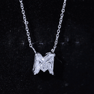 Rosec Jewels-2 Carat Lab Grown Diamond M Letter Necklace for Women