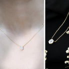 Rosec Jewels-Solitaire Lab Grown 2 Carat Diamond Initial O Necklace with Chain