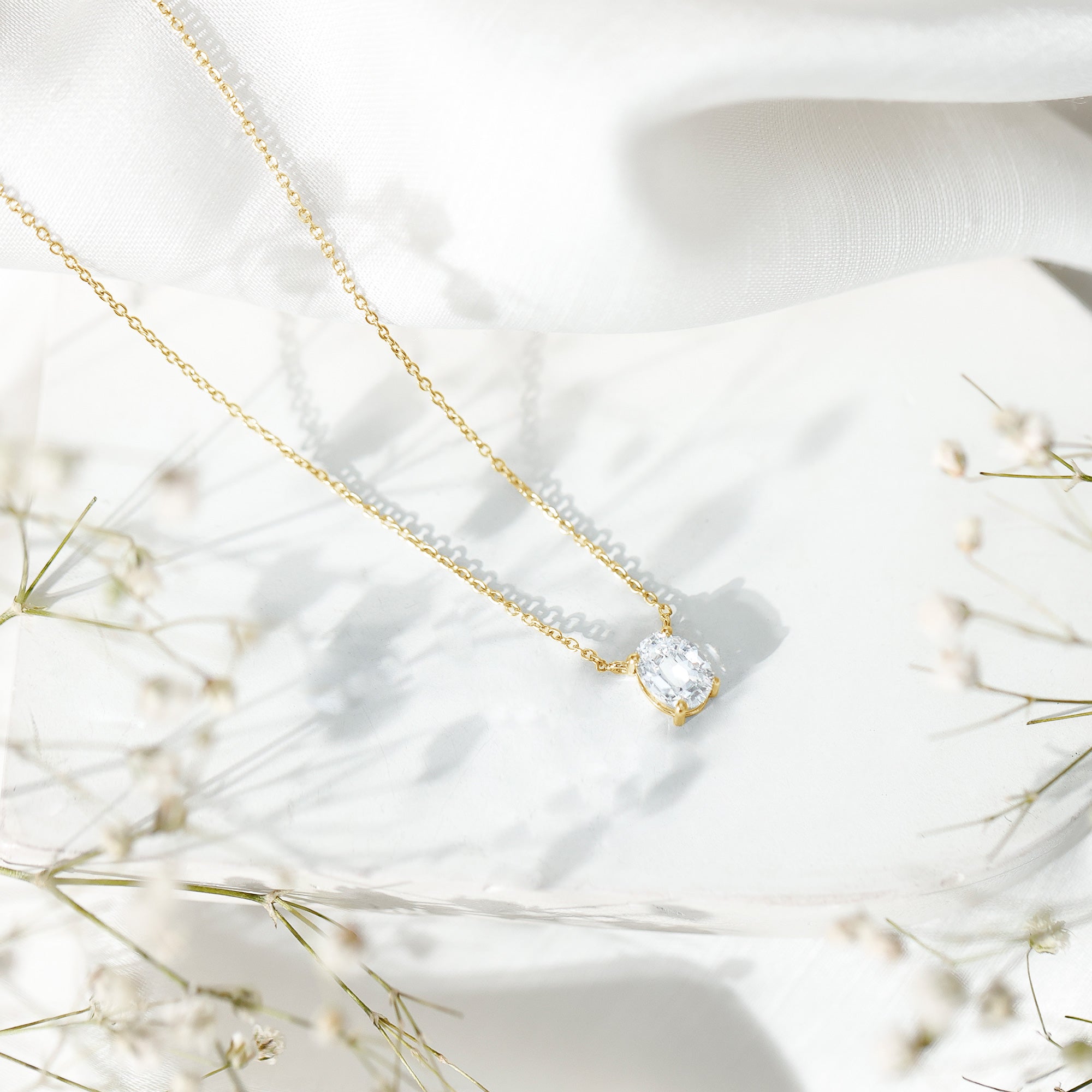 Rosec Jewels-Solitaire Lab Grown 2 Carat Diamond Initial O Necklace with Chain