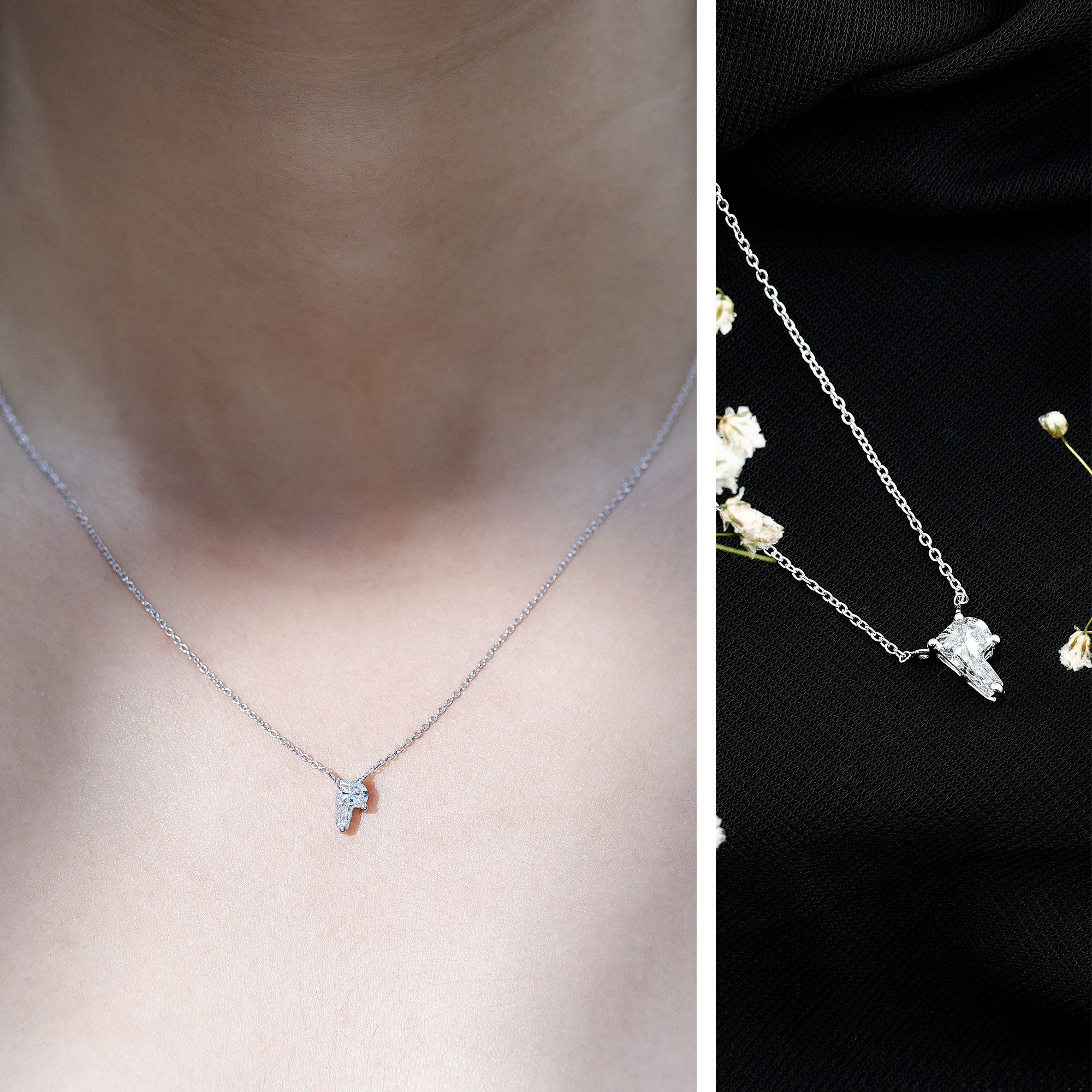 Rosec Jewels-2 Carat Lab Grown Diamond P Initial Necklace with Certificate