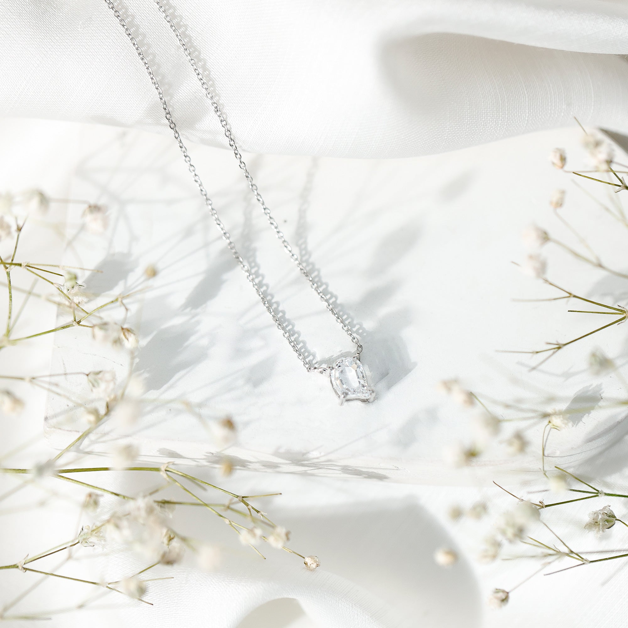 Rosec Jewels-2 Carat Solitaire Lab Created Diamond Initial Q Necklace