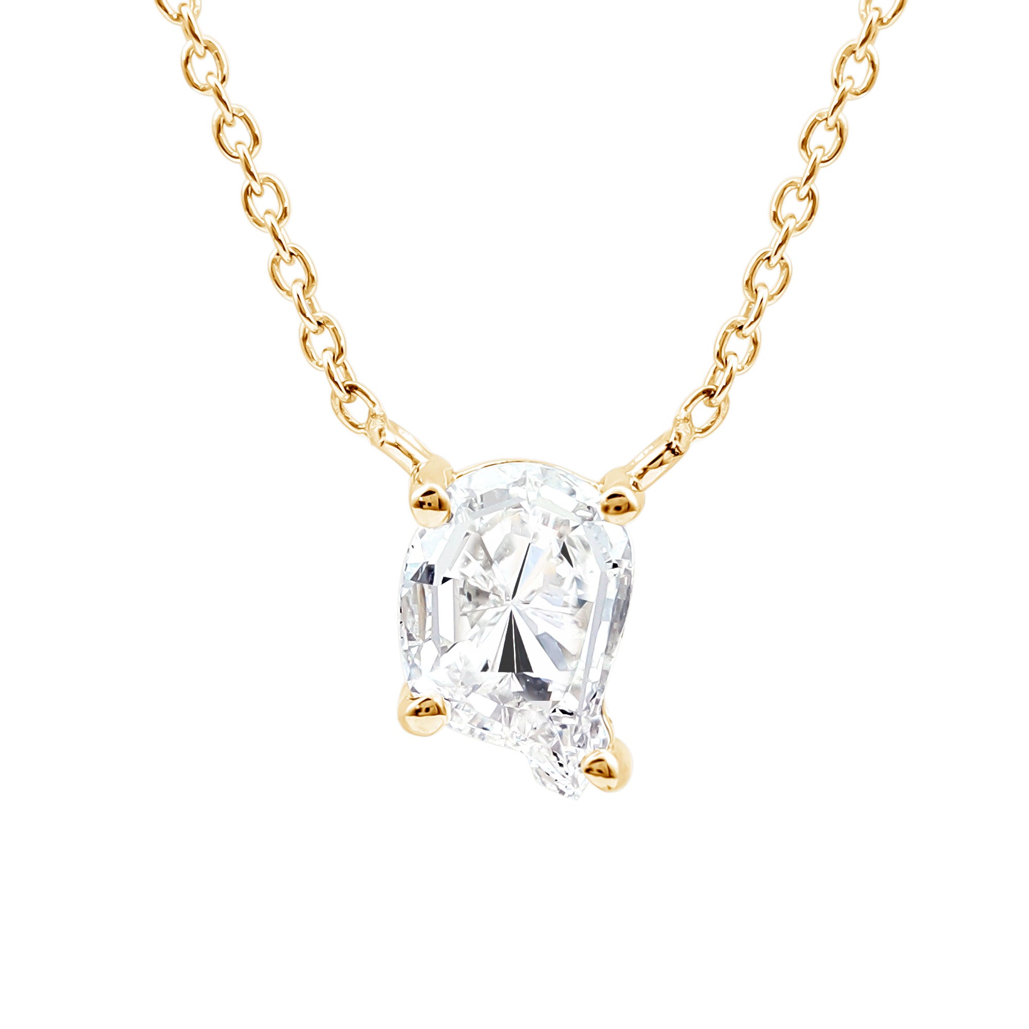 Rosec Jewels-2 Carat Solitaire Lab Created Diamond Initial Q Necklace