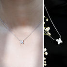 Rosec Jewels-Initial X Necklace with Certified Lab Grown Diamond 2 Carat