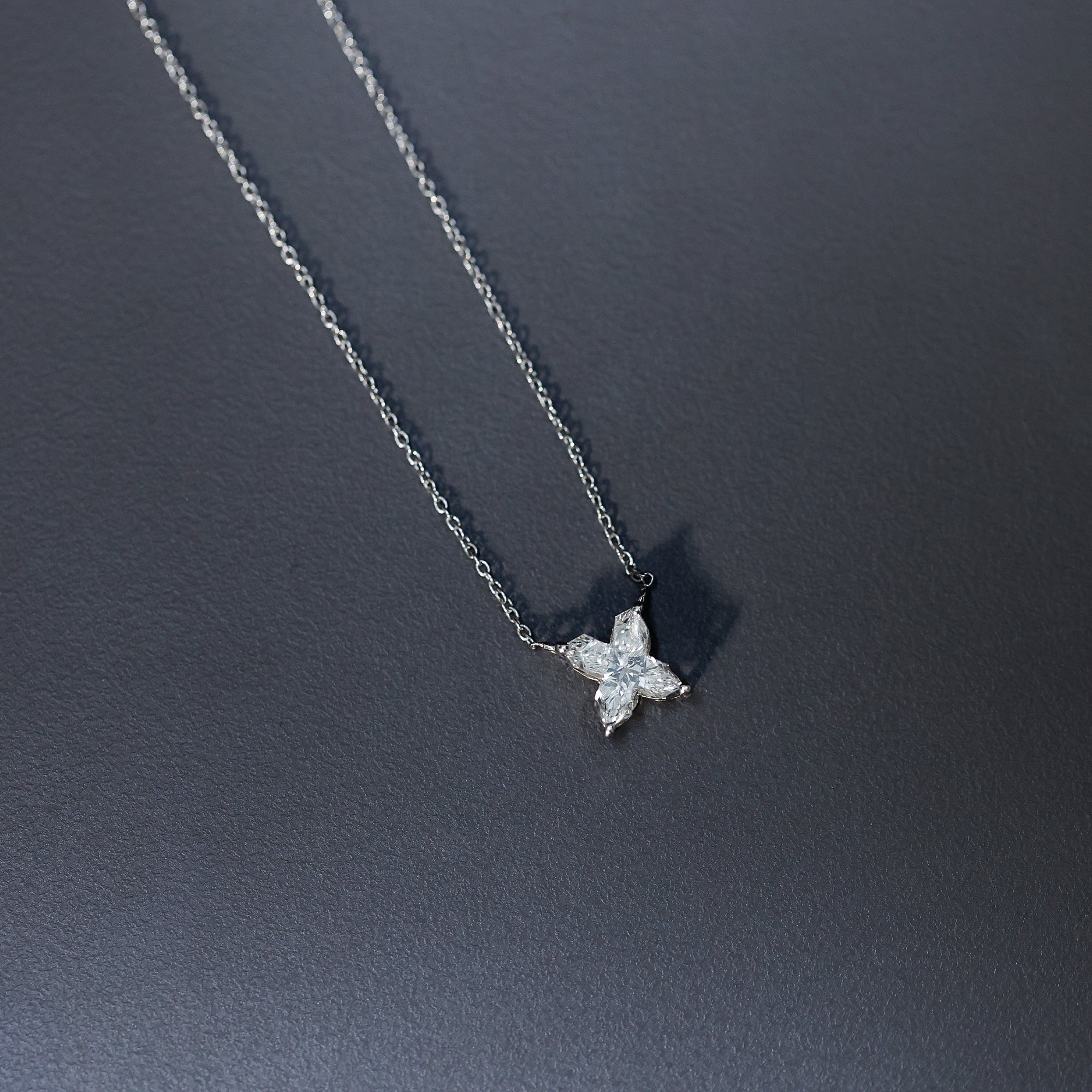 Rosec Jewels-Initial X Necklace with Certified Lab Grown Diamond 2 Carat