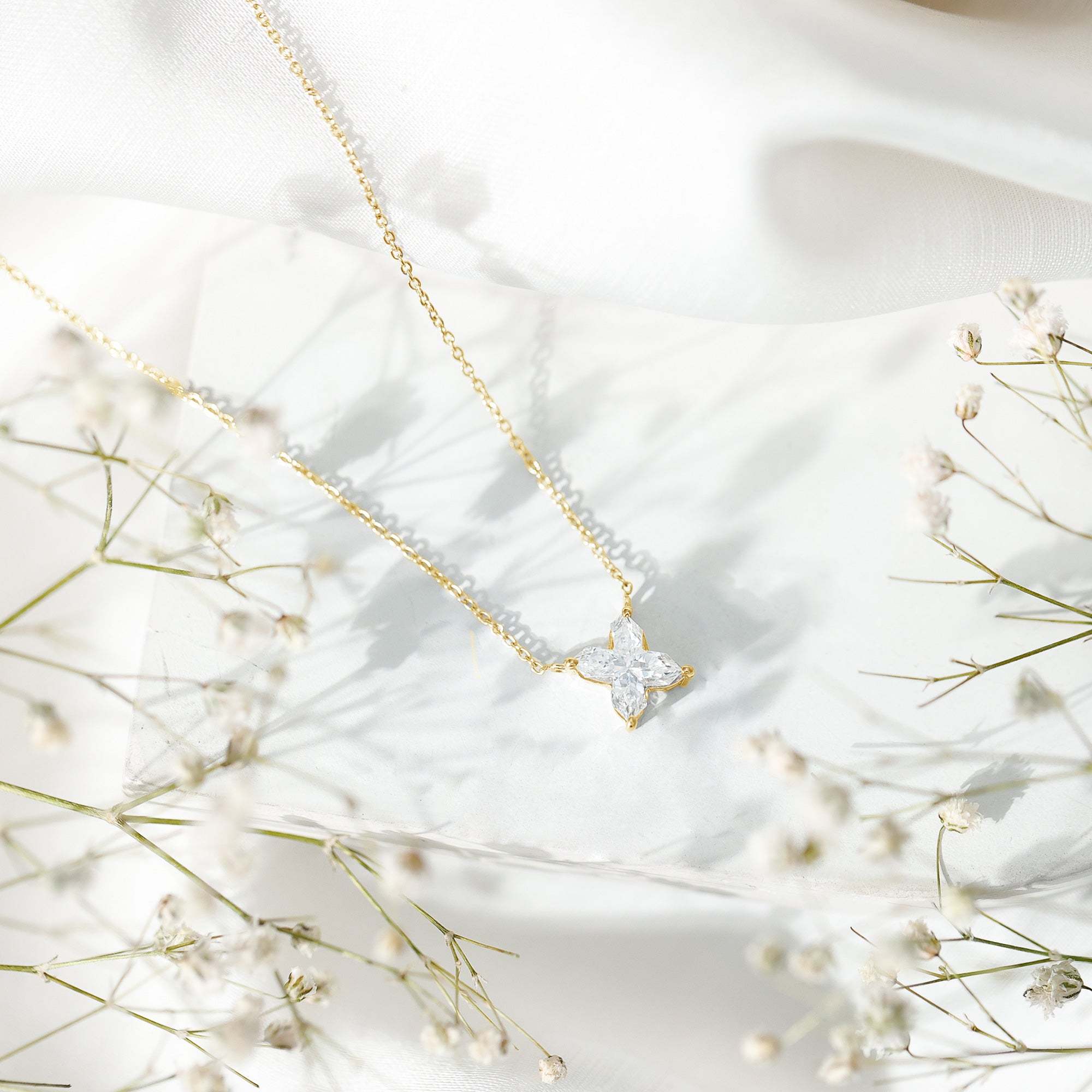 Rosec Jewels-Initial X Necklace with Certified Lab Grown Diamond 2 Carat