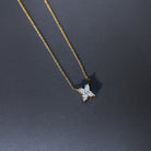 Rosec Jewels-Initial X Necklace with Certified Lab Grown Diamond 2 Carat