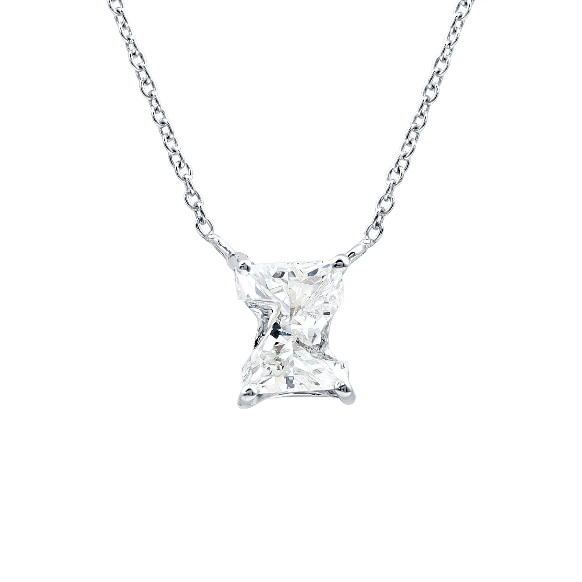 Rosec Jewels-Certified Lab Grown 2 Carat Diamond Z Initial Necklace