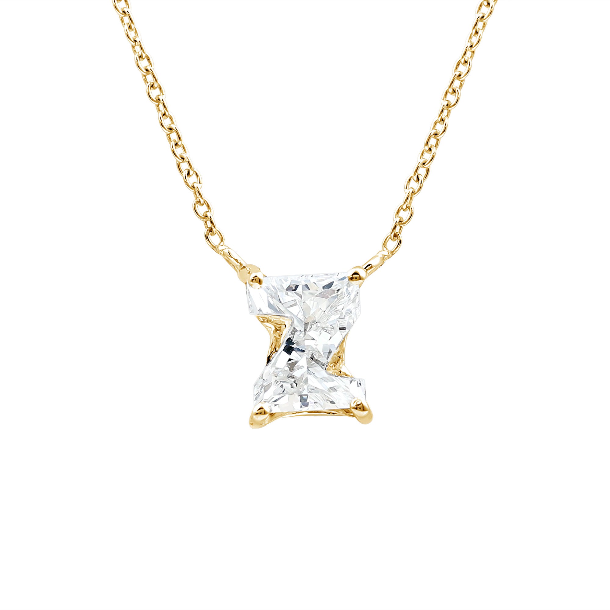 Rosec Jewels-Certified Lab Grown 2 Carat Diamond Z Initial Necklace