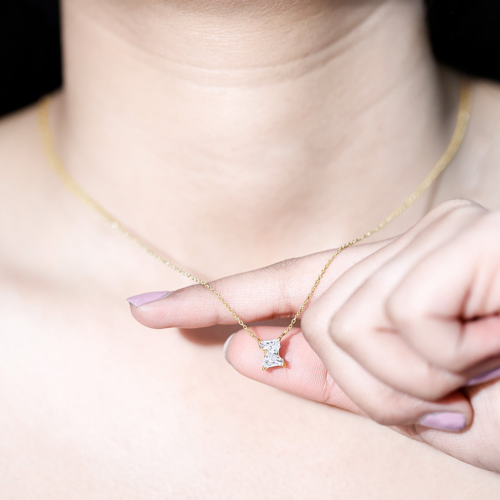 Rosec Jewels-Certified Lab Grown 2 Carat Diamond Z Initial Necklace