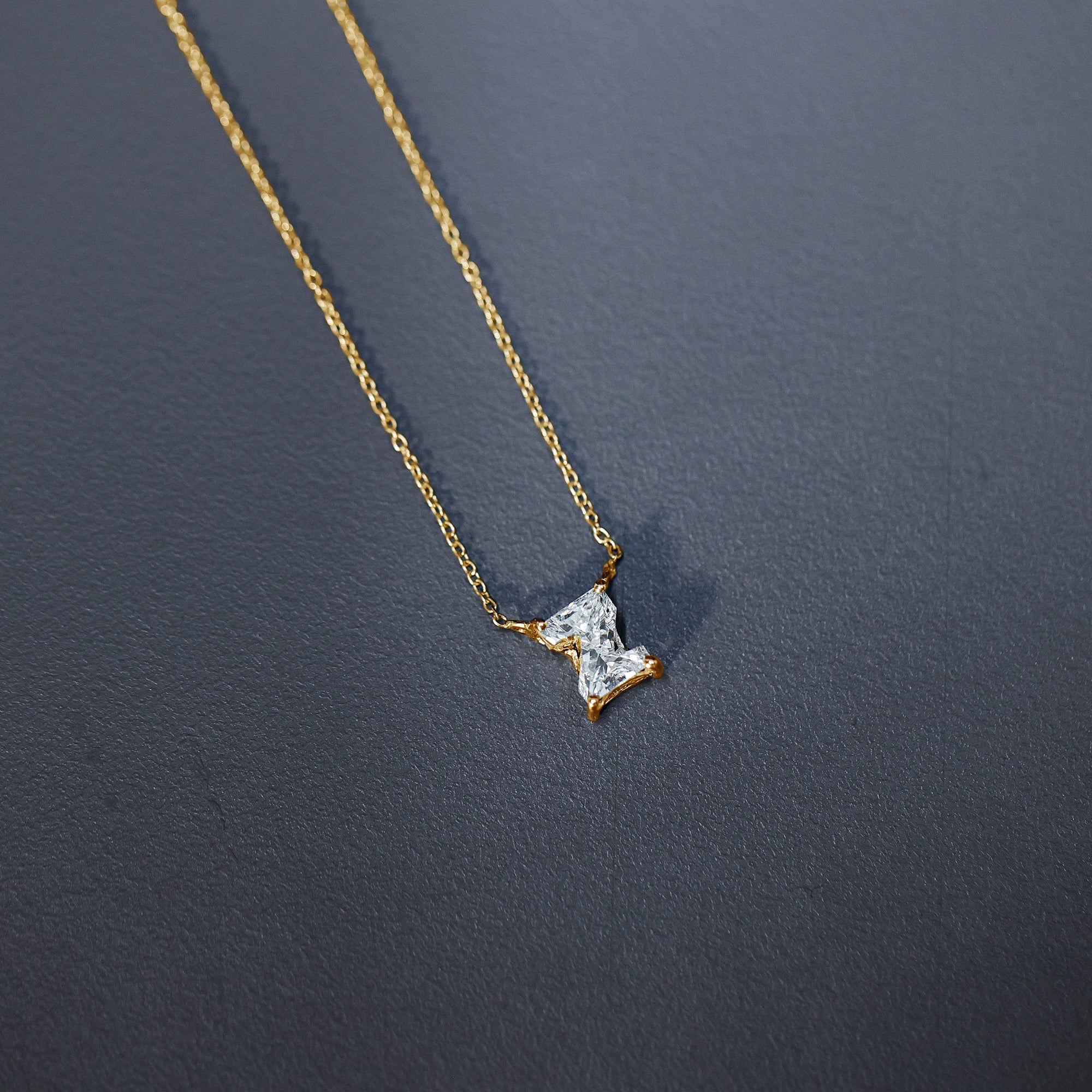 Rosec Jewels-Certified Lab Grown 2 Carat Diamond Z Initial Necklace