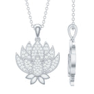 Rosec Jewels-Designer Lotus Flower Diamond Necklace
