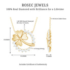 Certified Diamond Lucky 4 Leaf Necklace Natural - ( HI-SI ) - Rosec Jewels