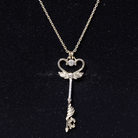 Diamond Key Necklace with Angel Wings Natural - ( HI-SI ) - Rosec Jewels
