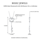 Diamond Key Necklace with Angel Wings Natural - ( HI-SI ) - Rosec Jewels