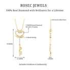Diamond Key Necklace with Angel Wings Natural - ( HI-SI ) - Rosec Jewels