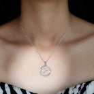 Certified Moissanite Cancer Zodiac Sign Necklace D-VS1 - Rosec Jewels