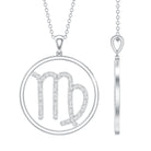 Certified Moissanite Virgo Zodiac Sign Pendant Necklace D-VS1 - Rosec Jewels