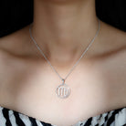 Certified Moissanite Virgo Zodiac Sign Pendant Necklace D-VS1 - Rosec Jewels