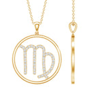 Certified Moissanite Virgo Zodiac Sign Pendant Necklace D-VS1 - Rosec Jewels