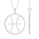 Certified Moissanite Pisces Zodiac Sign Pendant Necklace D-VS1 - Rosec Jewels