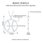 Certified Moissanite Pisces Zodiac Sign Pendant Necklace D-VS1 - Rosec Jewels