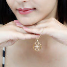 Certified Moissanite Pisces Zodiac Sign Pendant Necklace D-VS1 - Rosec Jewels