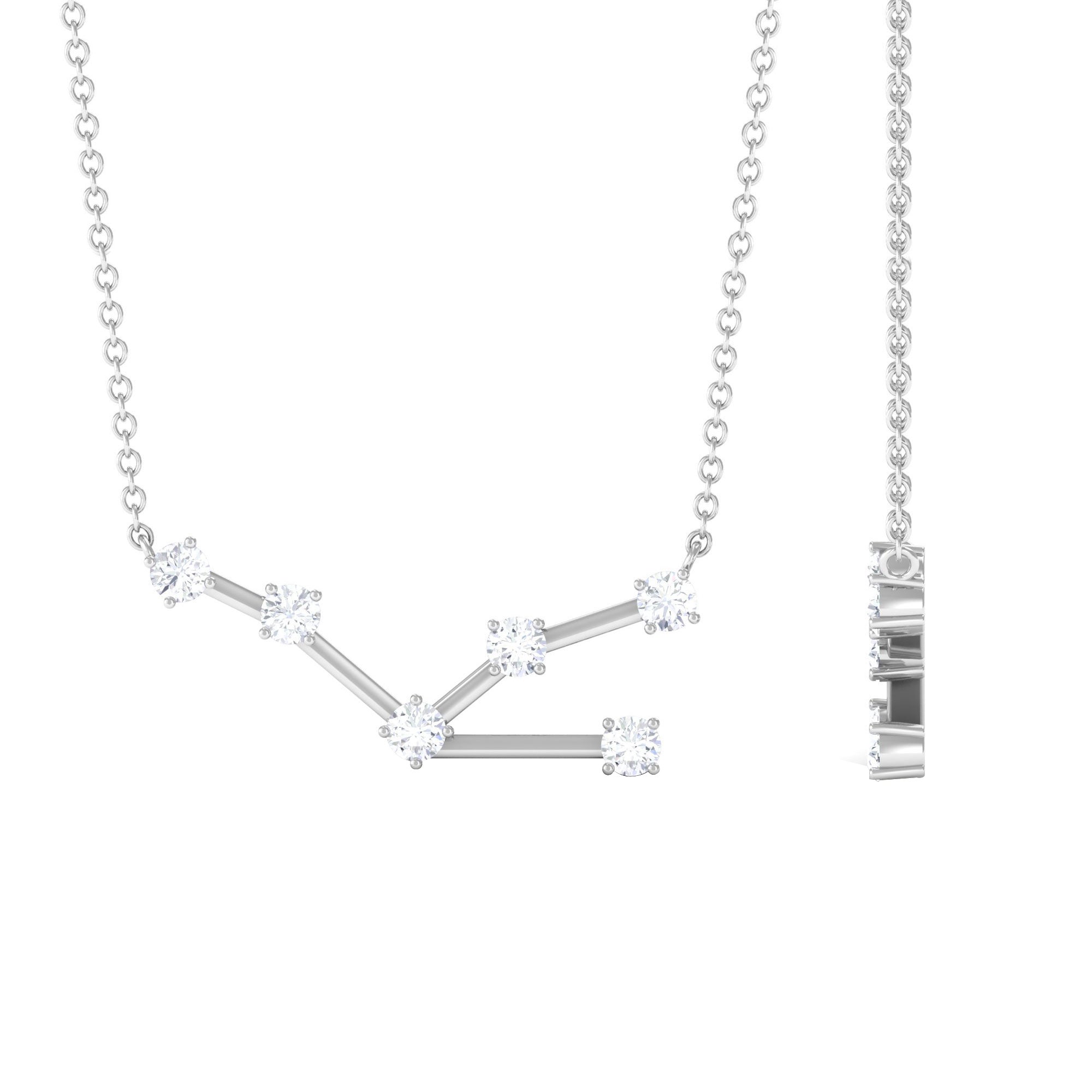 Moissanite Constellation Taurus Zodiac Sign Necklace Moissanite - ( D-VS1 ) - Color and Clarity - Rosec Jewels